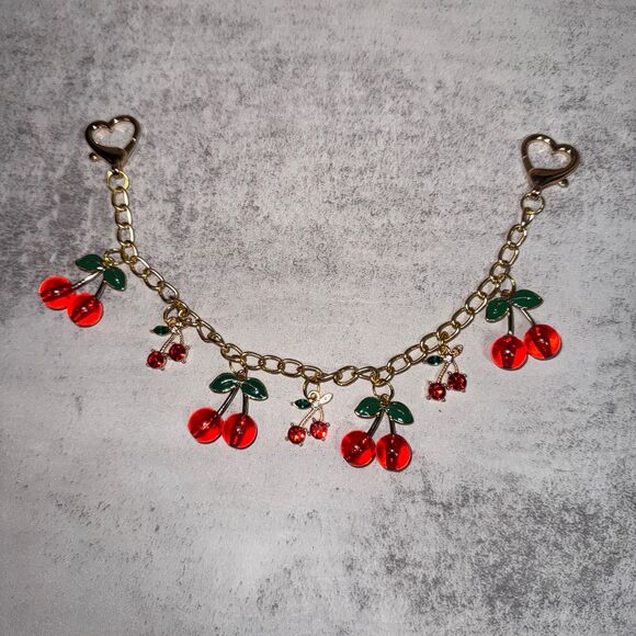 Red Cherry purse Charm Novelty Chain Strap - Picture 3 of 9